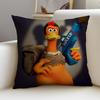 Fun CChicken RunS Cushion Cover Breathable and Skinfriendly Linen Pillowcase Square Removable and Washable Cushion