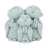 Mini Monk Buddha Statue Chinese Green Sandstone Cute Buddha Figurine 3 Little Monks Ornament for
