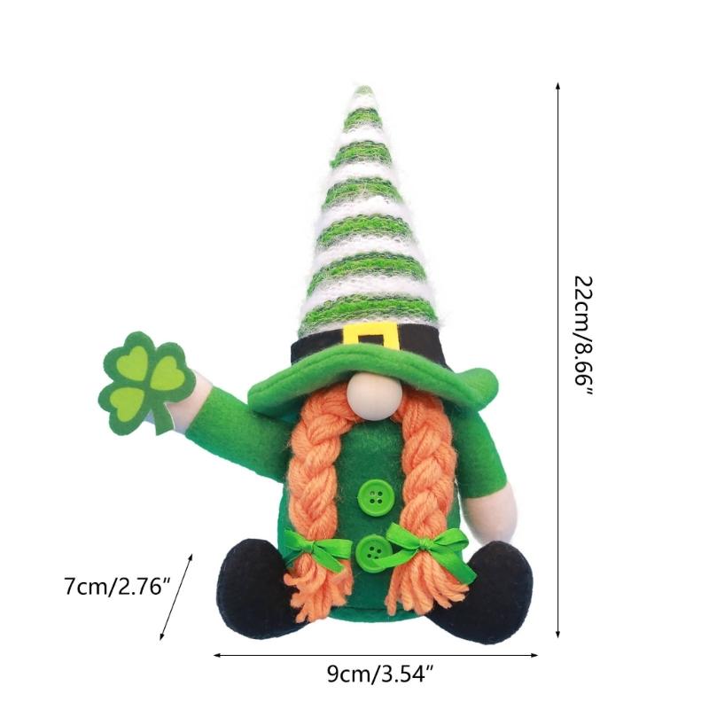 Faceless Gnome Doll Scandinavian Felt Dwarfs Doll for StPatricks Day Home Tabletop Decoration Carnival Party Props Doll