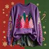 Women's Fashion Long Sleeve Crewneck Pullover Sweatshirt with Christmas Print Top