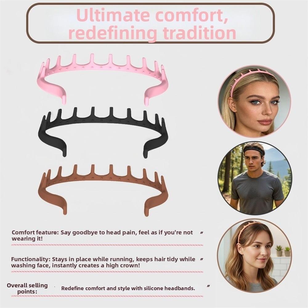 Universal Size Silicone Headband Flexible Zig Zag Headband  All Ages & Activities