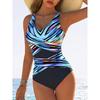 Sommer Sexy Geometrisches Muster Gedruckter Einteiler Badeanzug Schlanke Passform und Schlankmachend, Tiefes U-Rücken-Design, Strand Pool Urlaub Auffälliger Mode Badeanzug