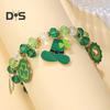 Kleeblatt-Armband St. Patricks Day Irischer Perlenschmuck mit Glasperlen und Anhängern, Glücksbringer-Armband für festliche Feiern, elastisches Kleeblatt