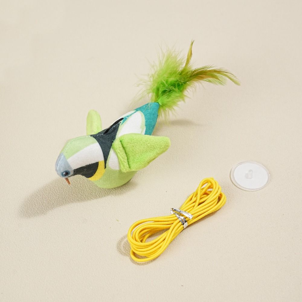 Plush Hanging Teasing Cat Bird Lifelike Cat Called Bird Toy Funny Cat Interactive Toys  Self Happy