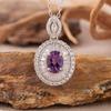 Natural Color Treasure Purple Citrine Garnet Topaz Necklace Women'S S925 Sterling Silver Light Luxury High Sense