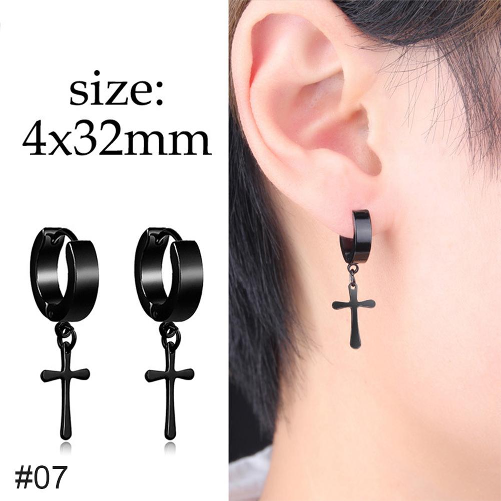 Black Stainless Steel Stud Earrings Simple Fashion Earrings Creative Ear Buckles Accessories Jewelry
