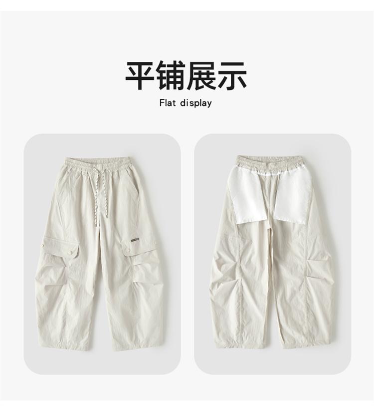 Boys' quick drying work pants 2026 new style, children's mid to large boys' straight leg wide leg casual pants, summer thin version