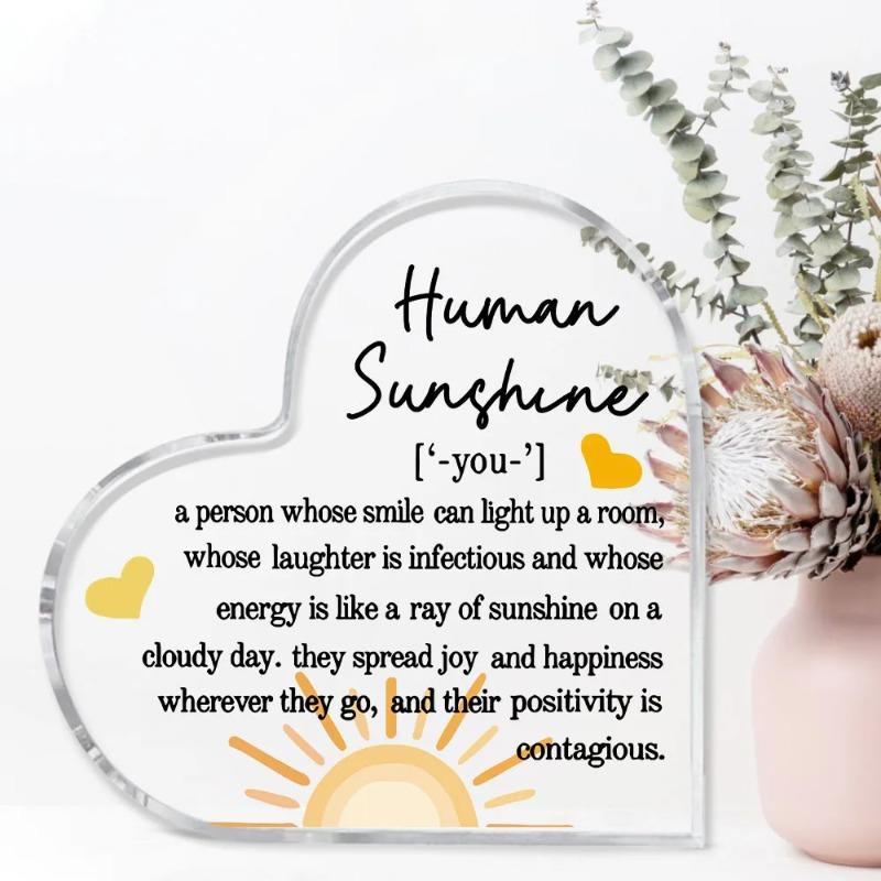 2D Flat Inspirational Friendship Keepsakes Acrylic Desktop Decoration Plaque, Home Decor Plaque Hanging Wall Art Decorative Garden Decoration for Room