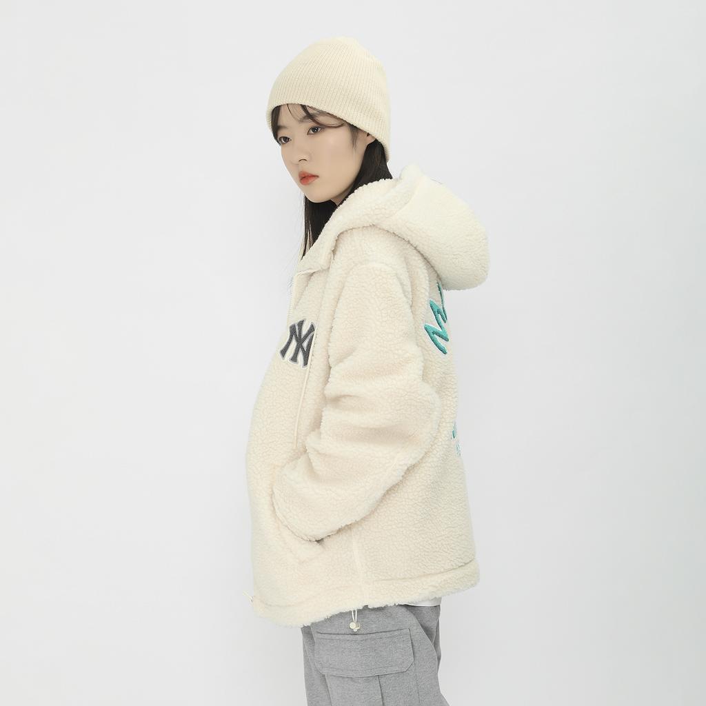 New MLB New York Yankees Velvet Jackets Unisex Milk White 3AJPF1716-50CRS