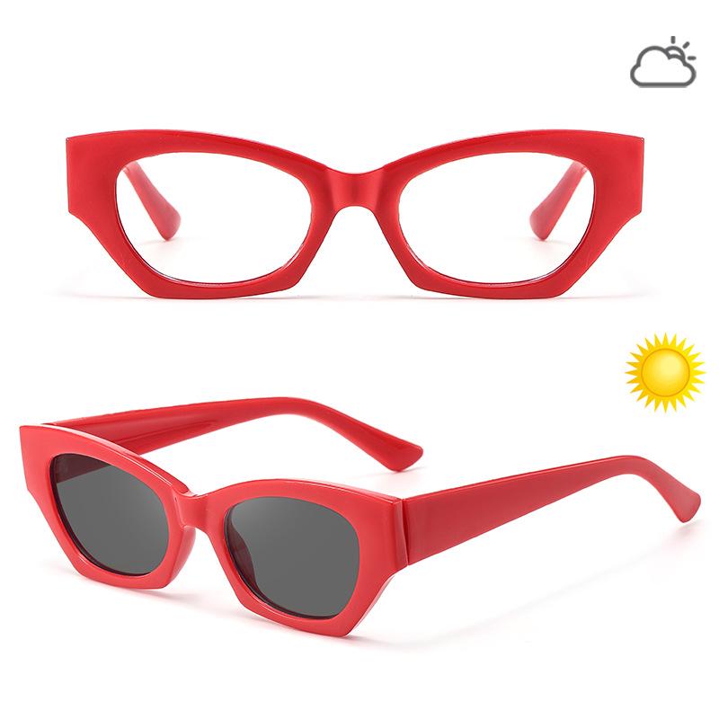 

Детские солнцезащитные очки «Кошачий глаз» с меняющимся цветом - Ретро маленькая оправа, плоские линзы для женщин в европейской и американской моде.