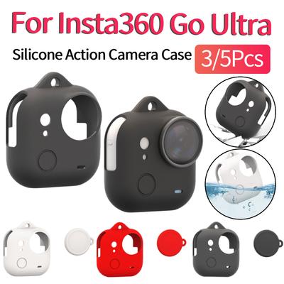 3/5Pcs For Insta360 Go Ultra Silicone Action Camera Case Dust-Proof Protective Cover Anti-Scratch Shell Action Camera Accessorie