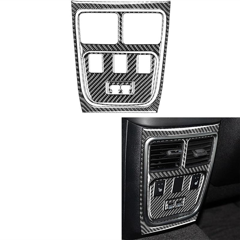 Carbon Fiber For Dodge Charger Chrysler 300 2015- Rear AC Air Outlet Vent Cover Trim Interior Accessories-A87Q