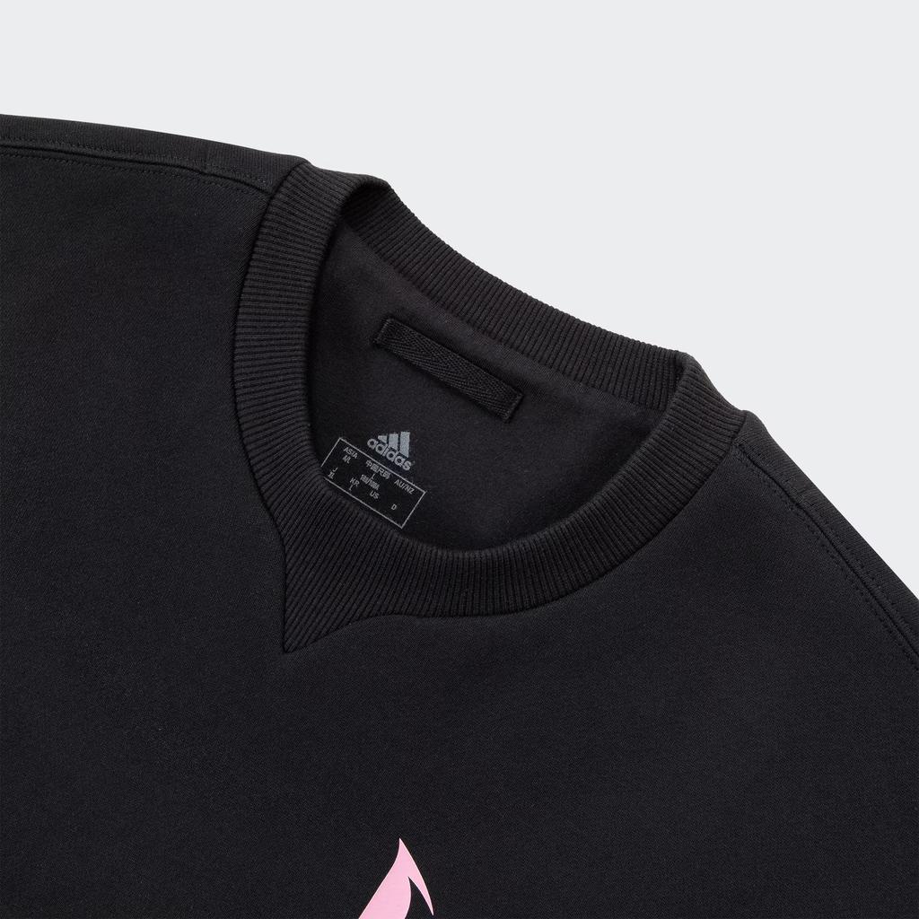 Adidas Messi Crew Sweatshirt With Letter Print Men Sweatshirts Black JC6120