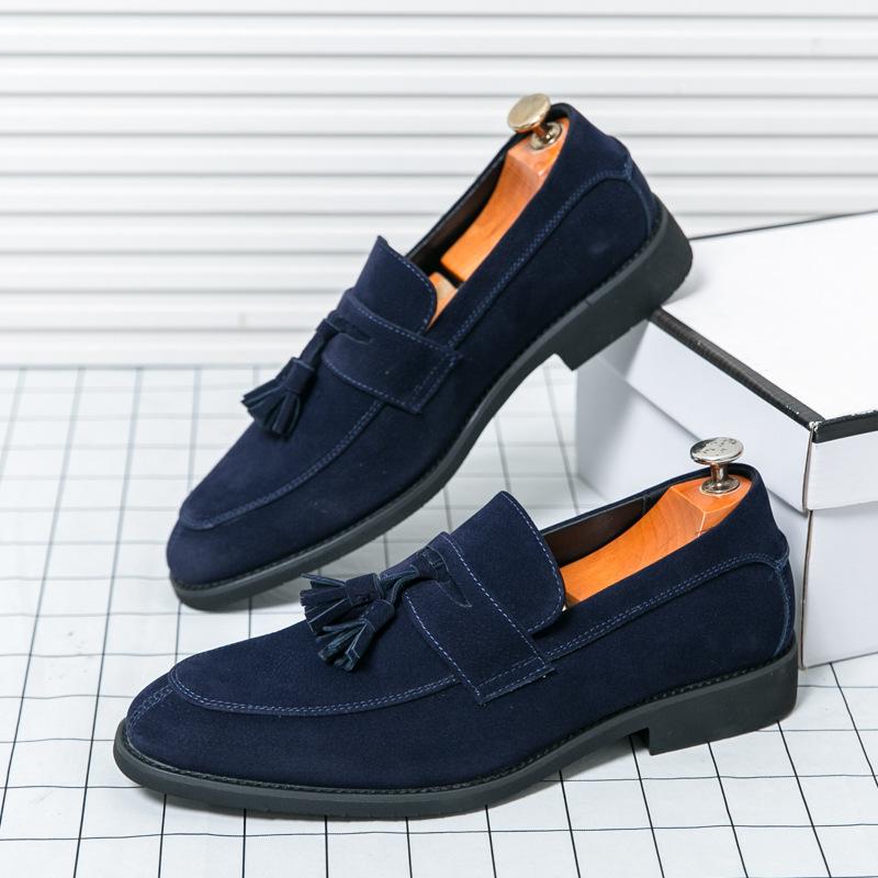 

Мужские лоферы большого размера новая повседневная обувь модные мужские кожаные туфли с бахромой на одной педали оверсайз туфли Doudou 46