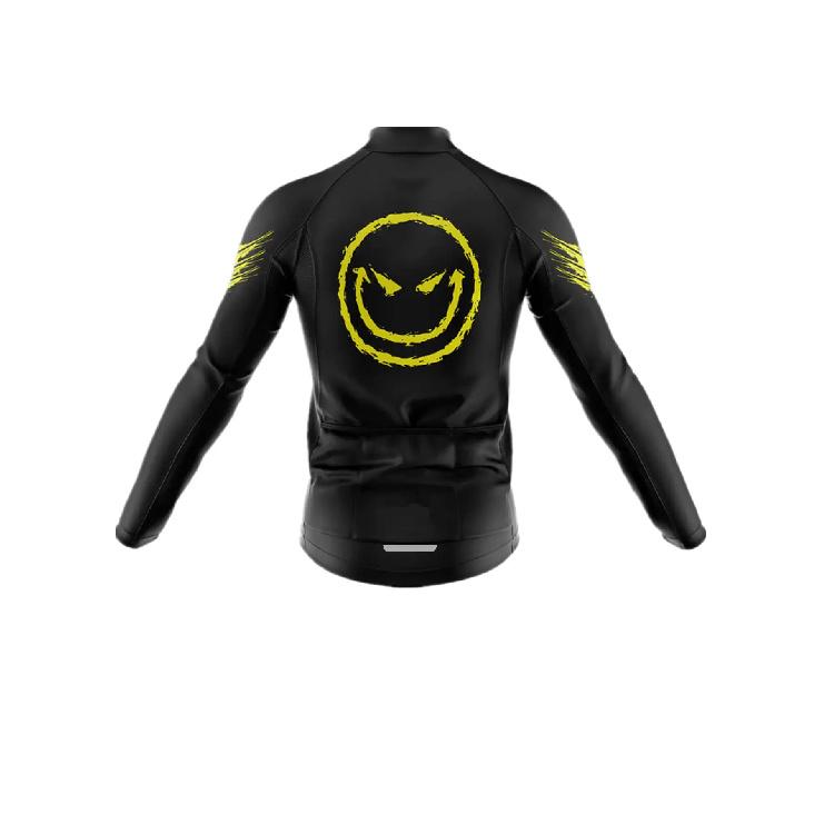 Men'S Polyester Cycling Jacket with Zipper, Knit Fabric, Skinny Fit - Long Raglan Sleeve, Mandarin Collar, Pocket Detail - Four Seasons Out