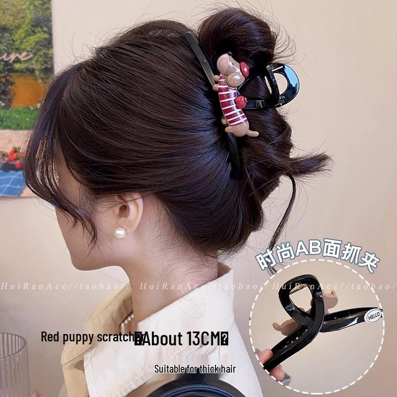 Korean Style Polka Dot Bow Shark Hair Clip - Elegant & Versatile