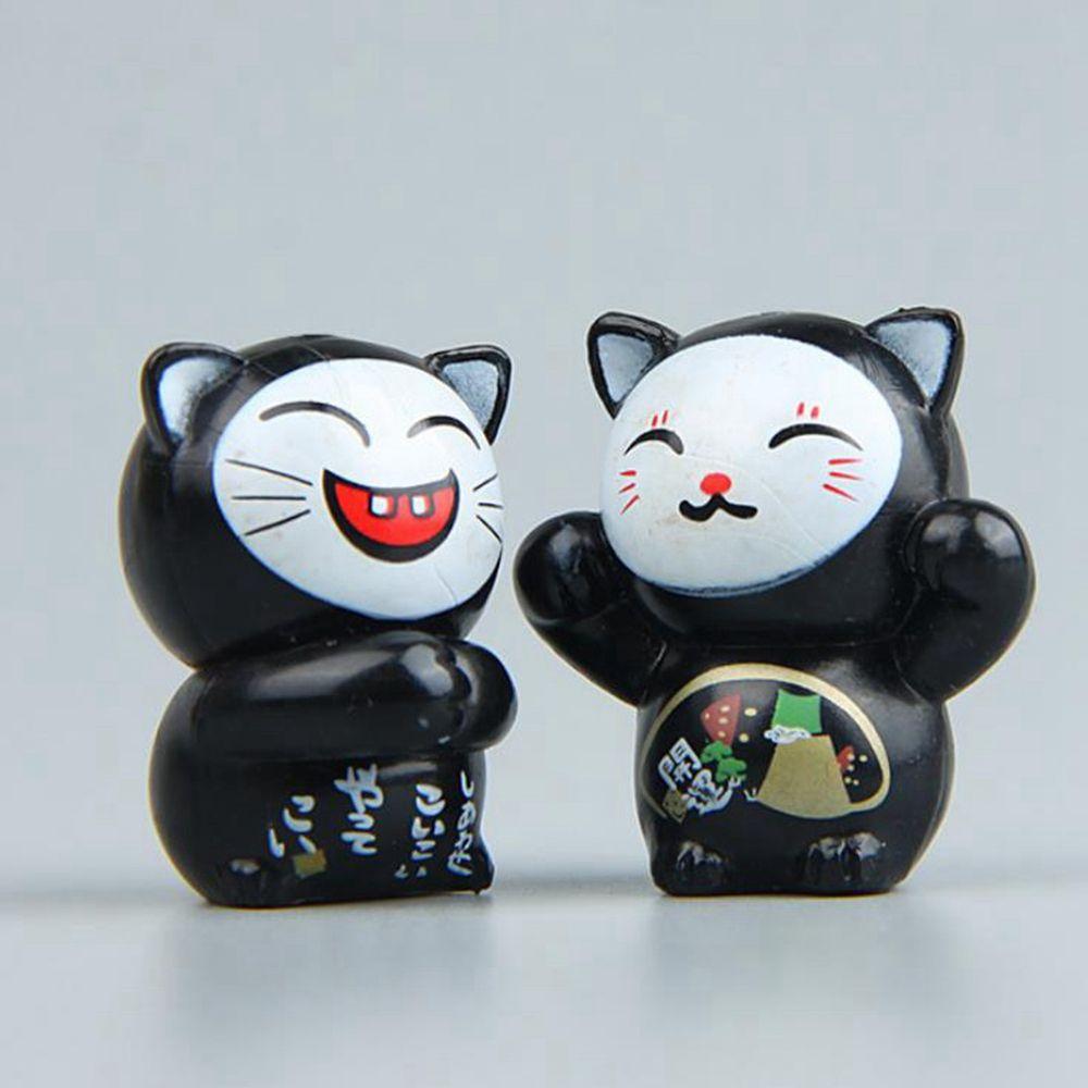 Lucky Cats Car Ornament Micro Landscape Fairy Garden Decor Dollhouse Ornament Figurine Miniatures