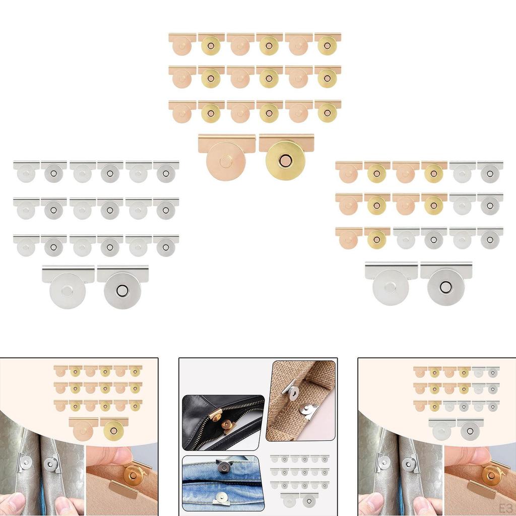 10 Pair Button Bag Hardware Crafts DIY Clip Clasp Buckle Removable for Purses and Tote Snap