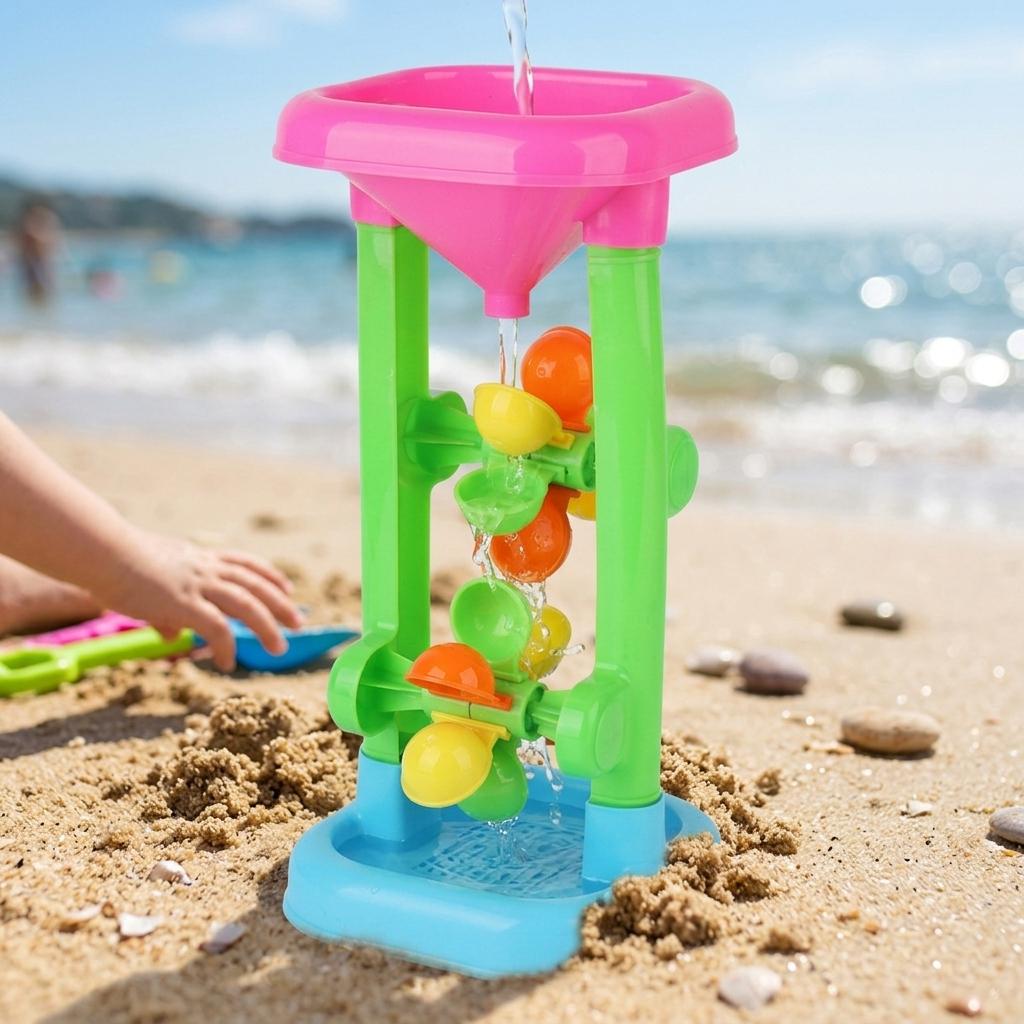 Kids Beach Toy Set Sand Timer And Water Wheel Combination Suitable For Multiple Sand Materials