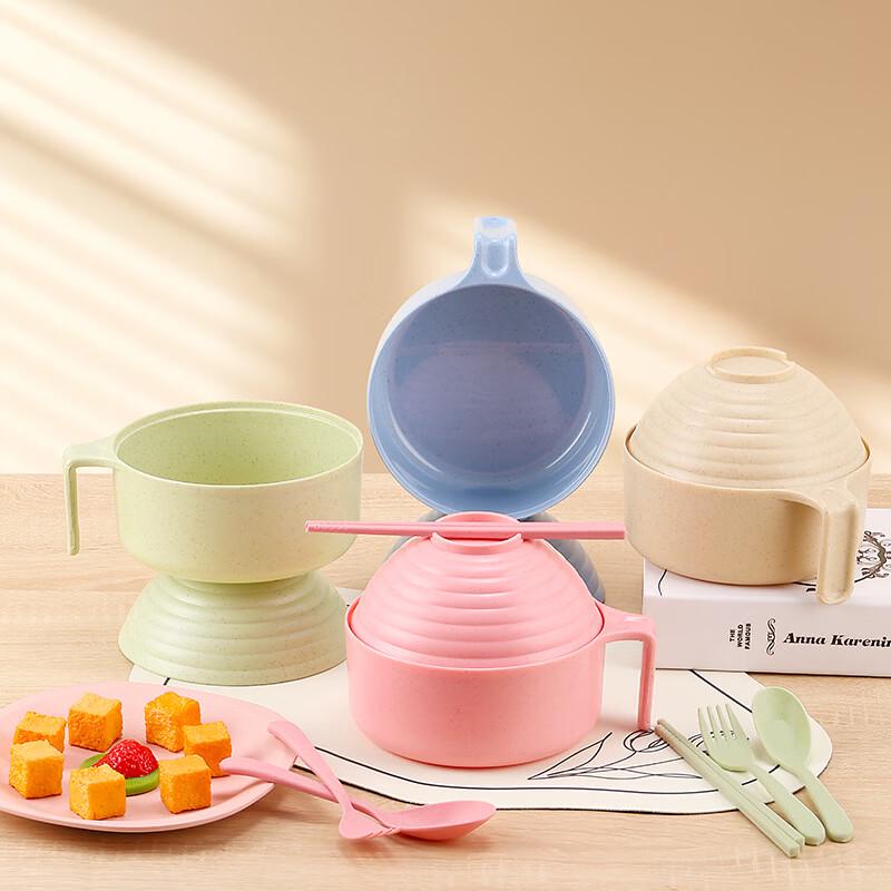 ZISIZ Nordic Style Lidded Instant Noodle Bowl Set