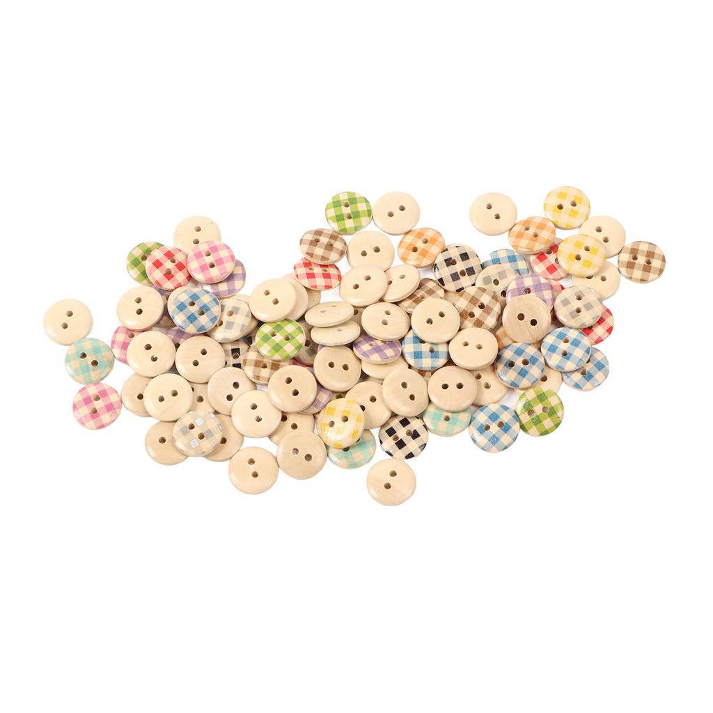 500PCS Wooden Button Multipurpose Fashionable Primary Color Base 2 Holes Decorative Sewing Button for Craft Supplies