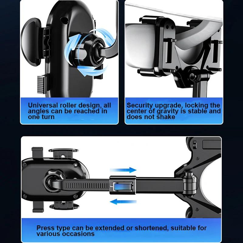 360 Rotating Car Phone Holder Rearview Mirror Mount Car Phone Bracket Navigation GPS Stand Foldable Mobile Cell Support in Car