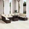 Garden Sofa Set with Storage 11 pcs Brown Poly Rattan