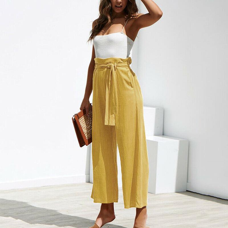 High Waist Wide Leg Pants Casual Sports 