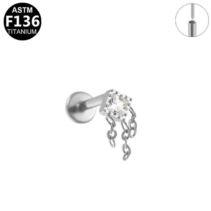 European-American F136 Titanium Bee Flower Push-in Ear & Lip Stud Piercing Jewelry