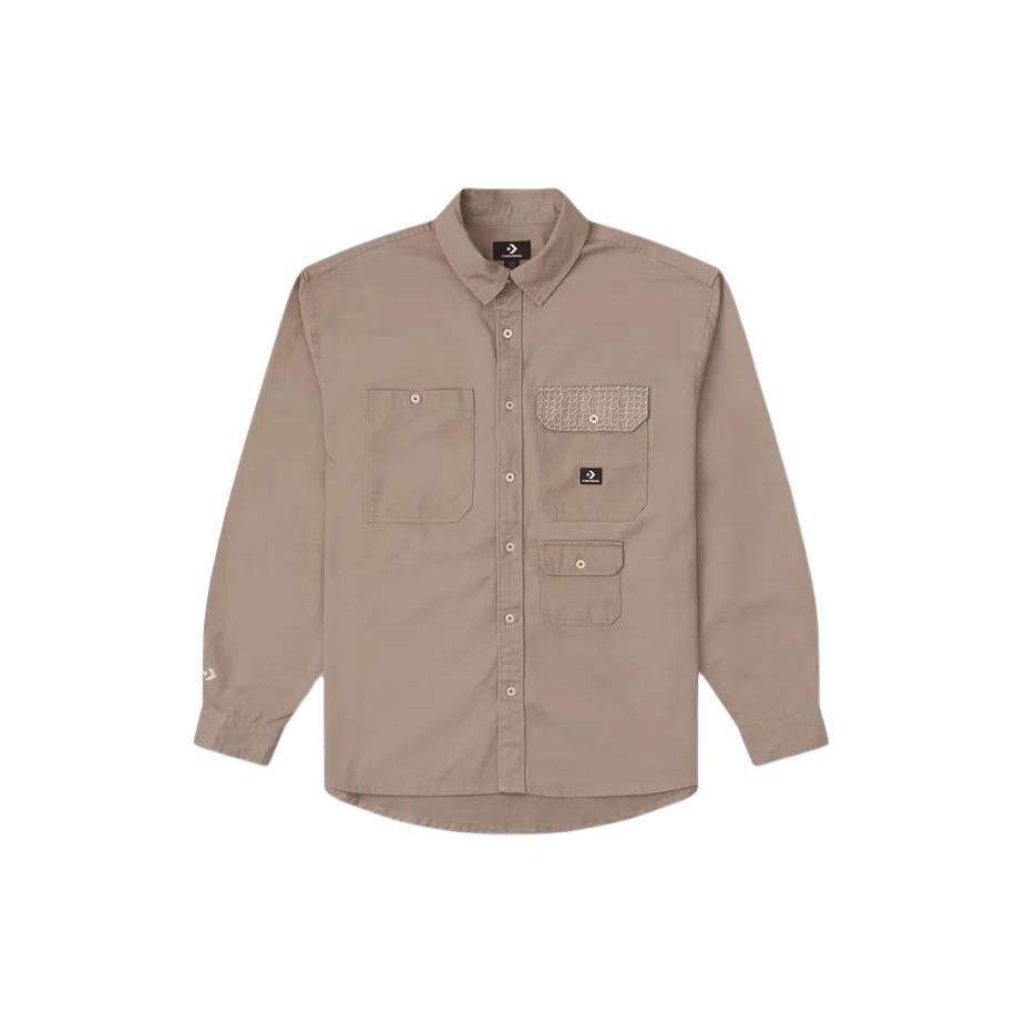 Converse CNY Shirts Men's Khaki Lapel Moderate Other 10026808-A02