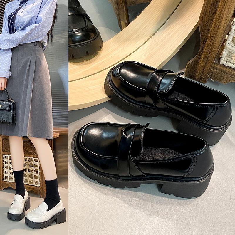 Platform Small Leather Shoes Women's Summer 2025 New Retro British Style Versatile Heightening Loafers Single Shoes
