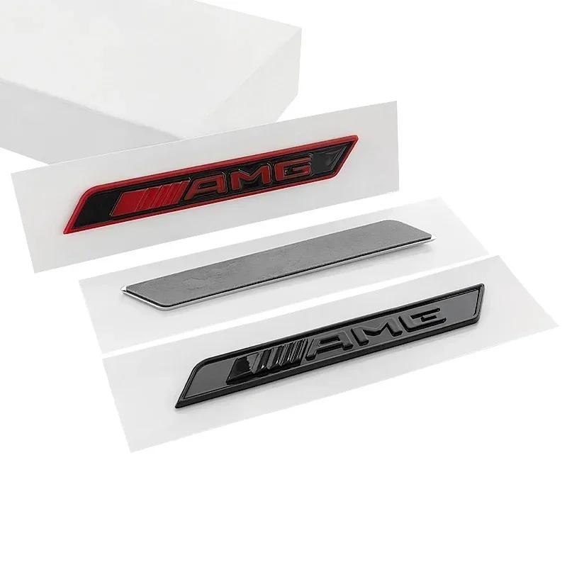 Car Sticker 1pc 3D ABS Chrome Red Black Logo AMG Emblem Car Fender Side Badge Decal For Mercedes Benz GLE W167 W166 AMG Sticker