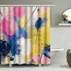 Pink Blue Yellow Colorful Bathroom Shower Curtain Polyester Waterproof Decorative 3D Printing Home Decor Item
