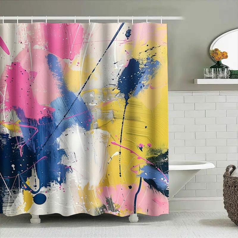 Pink Blue Yellow Colorful Bathroom Shower Curtain Polyester Waterproof Decorative 3D Printing Home Decor Item