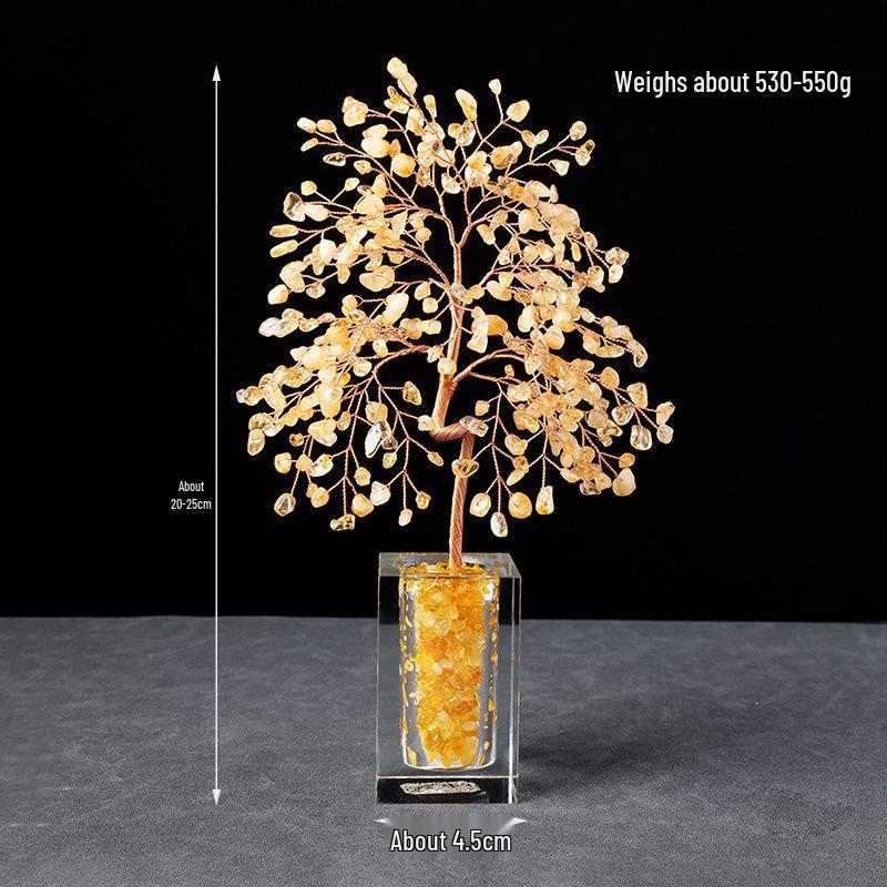 Natural Crystal Money Tree of Life Feng Shui Ornament - Ideal Housewarming Gift