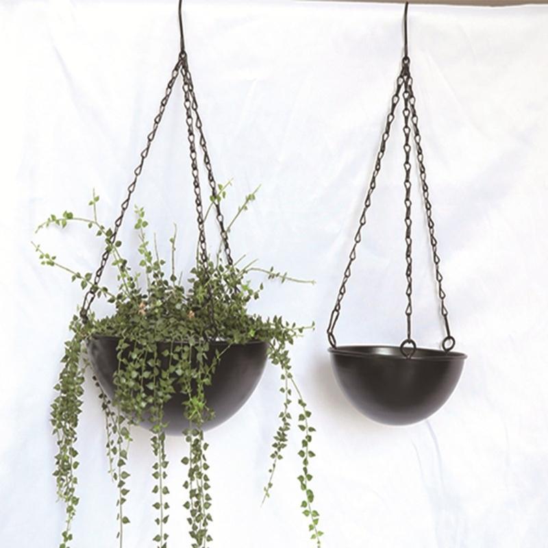 Decorative Iron Hanging Flower Pots Containers Hanging Planter Suitable For Indoor And Outdoor Use