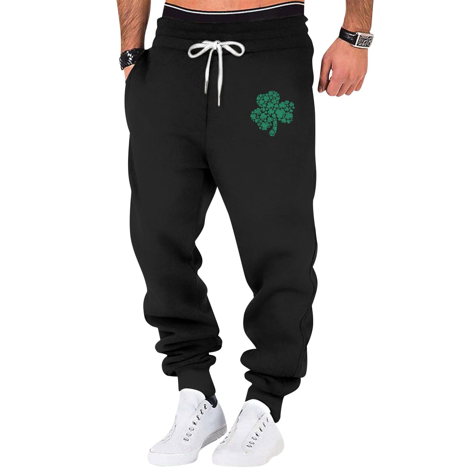 

Спортивные однотонные брюки для фитнеса, мужские свободные повседневные спортивные штаны большого размера из хлопка M чёрный