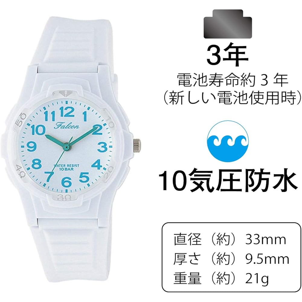 Citizen Q&Q Analog Waterproof Watch with Urethane Strap 30m White Light Blue for Women