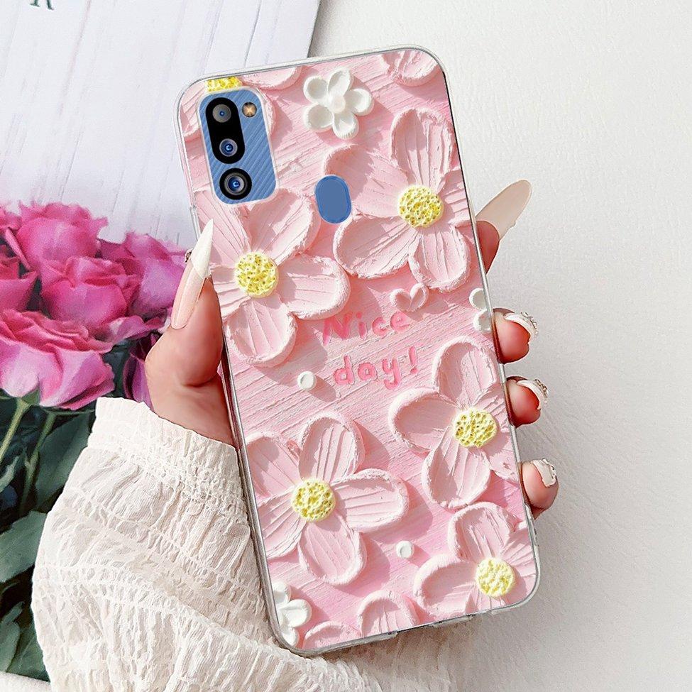 For Samsung M21 2021 Case Clear Fashion Cute Cat Cool Luxury Painted Soft Funda For Samsung Galaxy M21 2021 Back Cover SM-M215G