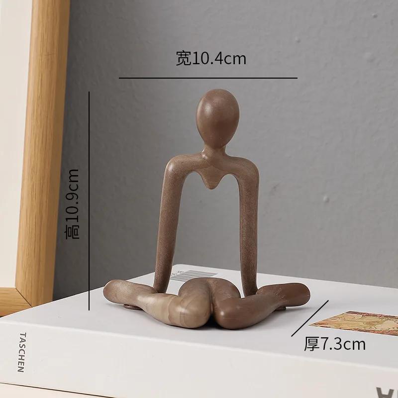 Nordic Light Luxury Style Abstract Figure Home Decoration Ornaments Sitting Posture Statue Crafts Desktop Decor Artworks