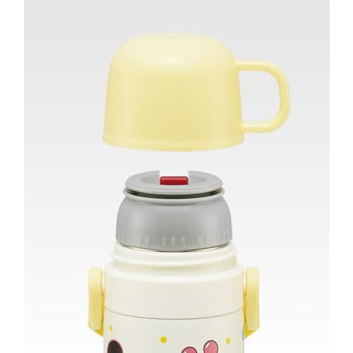 Skater Children's Water Bottle, 2-Way, Straw/Cup/400ml Capacity, Disney Mickey & Friends Balloon Design, Stainless Steel, Lightweight, Insulated, Smal