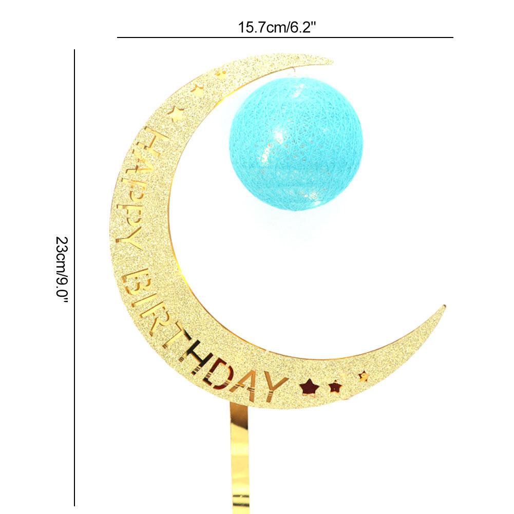 Crescent Shape Cake Decoration Acrylic Moon Plugin Non Toxic Cake Decoration