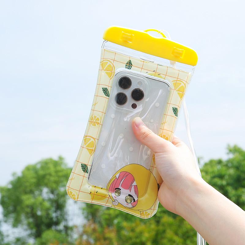 Cartoon Full View Waterproof Case For Phone Underwater Snow Rainforest Transparent Dry Bag Swimming Pouch Big Mobile Phone Cover