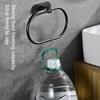 Stainless Steel Towel Holder Self-Adhesive Bathroom Towels Rack Black Washhand Hanger Ring Rail Bar Kitchen Storage Accessories