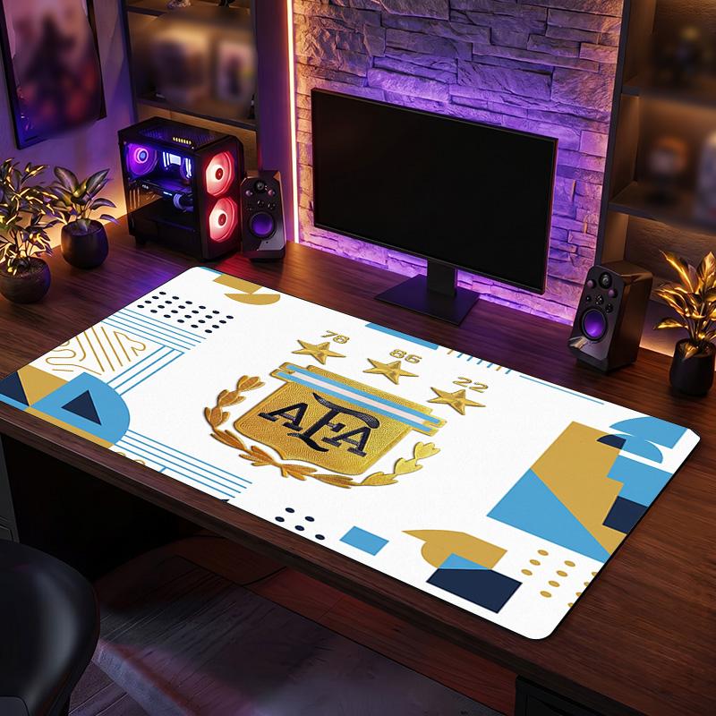 Tappetino Mouse Scudo Calcio Argentina, Tappetino da Scrivania Esteso Antiscivolo in Gomma per Gaming Ufficio Laptop Regalo per Fan