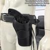 Western Style Revolver Holster Retro Cowhide Look PU Leather Waist Gun Holder for Cowboy Costume Reenactment Prop Display Only
