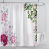 Watercolor Leaves On The Top Plant With Floral Bathroom Greenery Leaf Decoration Watercolor Botanical Shower Curtain With Hooks