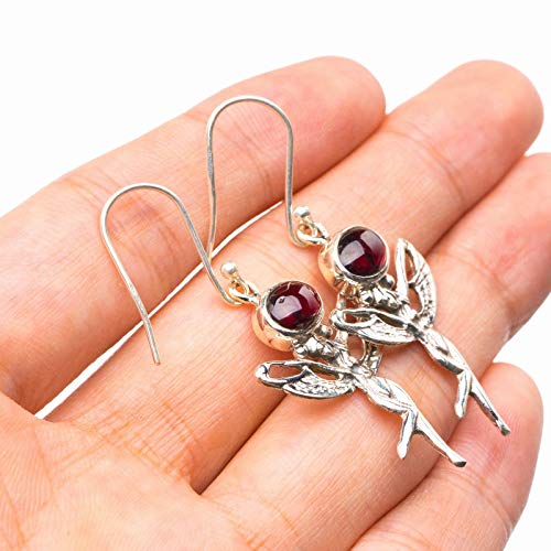 StarGems® Natural Amethyst Fariy Handmade 925 Sterling Silver Earrings 1.75" E1397