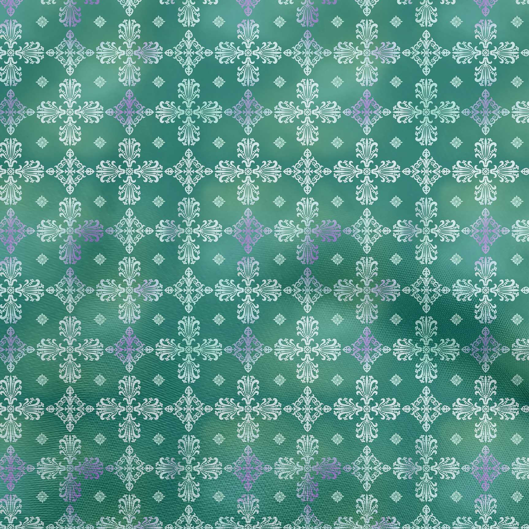 

oneOone Cotton Poplin Blue Fabric Damask Sewing Material Print Fabric By The Yard 42 Inch 42 Inch Wide - Viscose Chiffon зелений