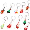 10Pcs Christmas Keychains Cartoon Keyrings Ornaments Decoration Party Favors